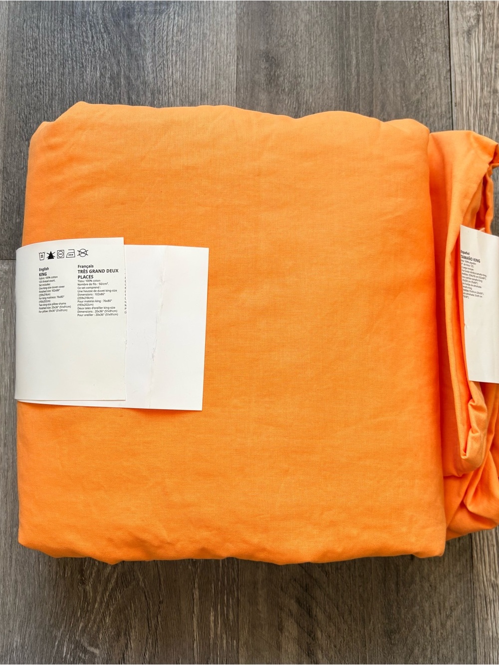 NEW IKEA ÄNGSLILJA Duvet
Cover and Pillowcase, Orange, King - Picture 2 of 9